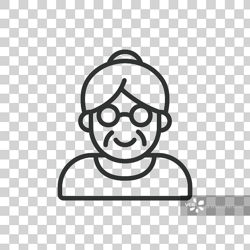 线条设计中的老妇人图片素材