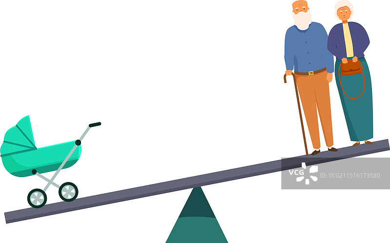 站在跷跷板上的老年夫妇胜过婴儿图片素材