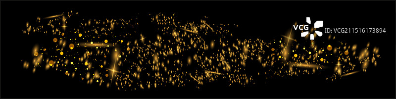 闪耀的尘埃、火花和金色星星图片素材