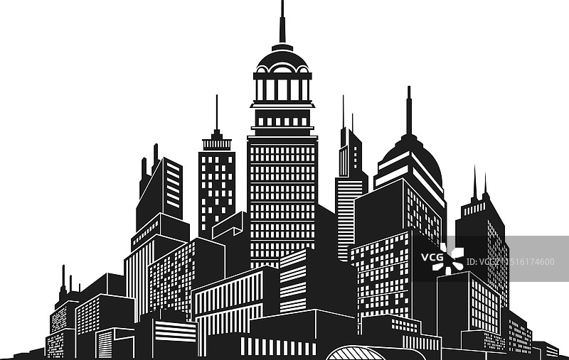 现代大都市摩天大楼市中心城市景观图片素材