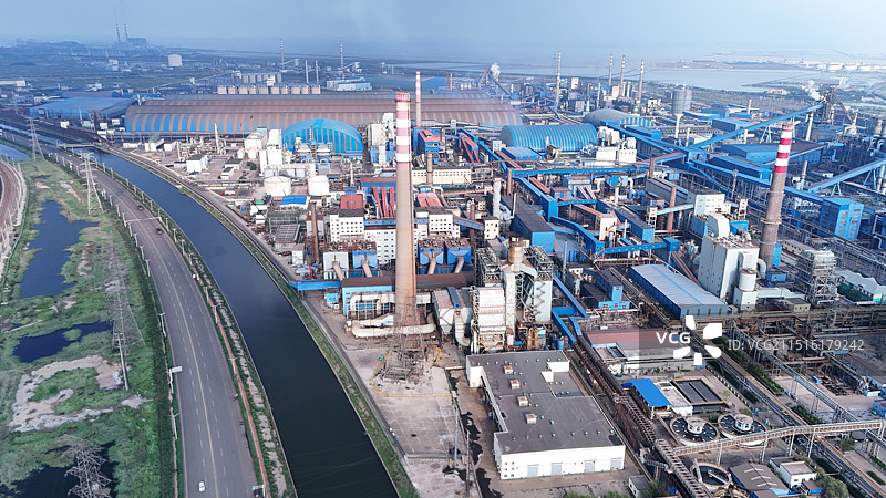 中国河北省沧州市黄骅市渤海经济圈黄骅港码头航拍图片素材