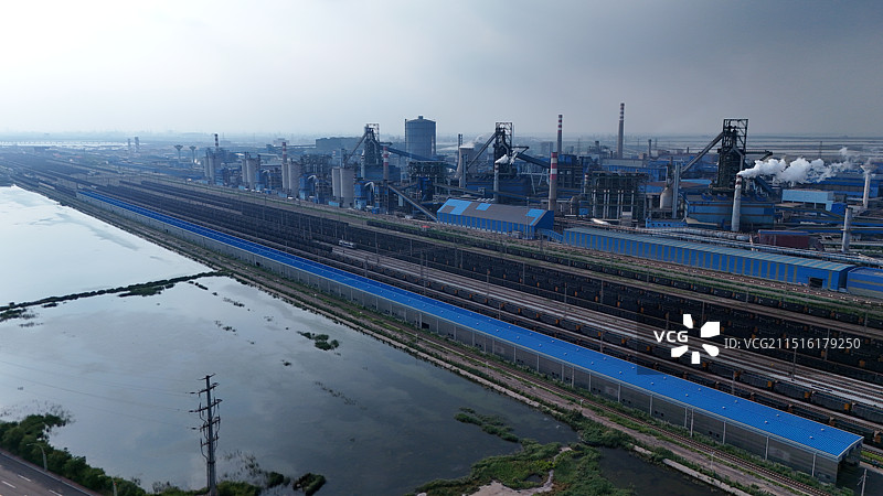 中国河北省沧州市黄骅市渤海经济圈黄骅港码头航拍图片素材