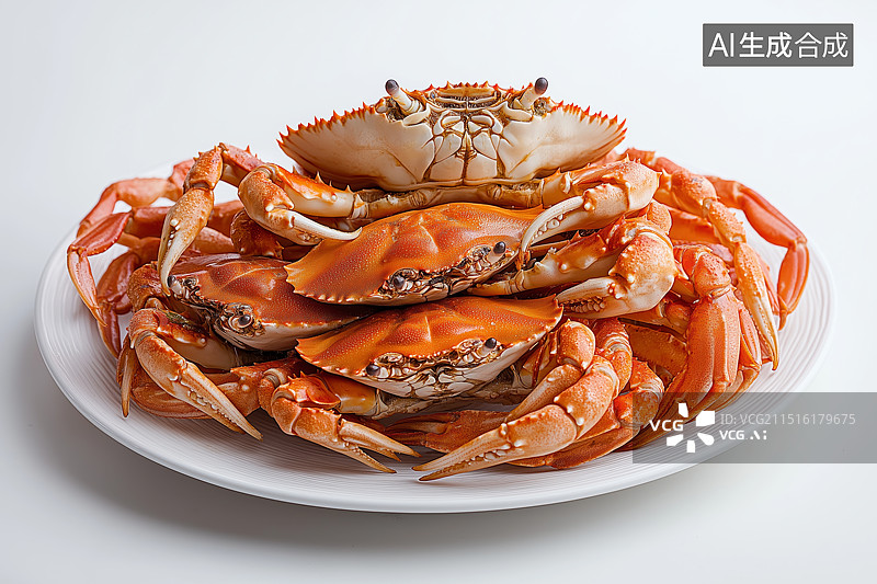 【AI数字艺术】一排摆放整齐的螃蟹图片素材