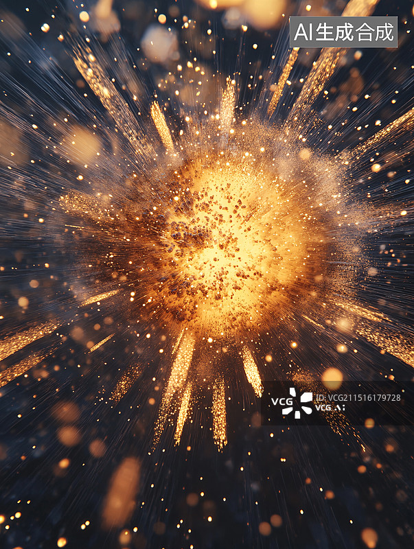【AI数字艺术】金色黄色爆炸效果特效图片素材
