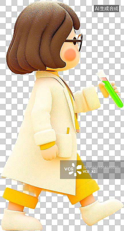 【AI数字艺术】3D卡通做实验的学生图片素材
