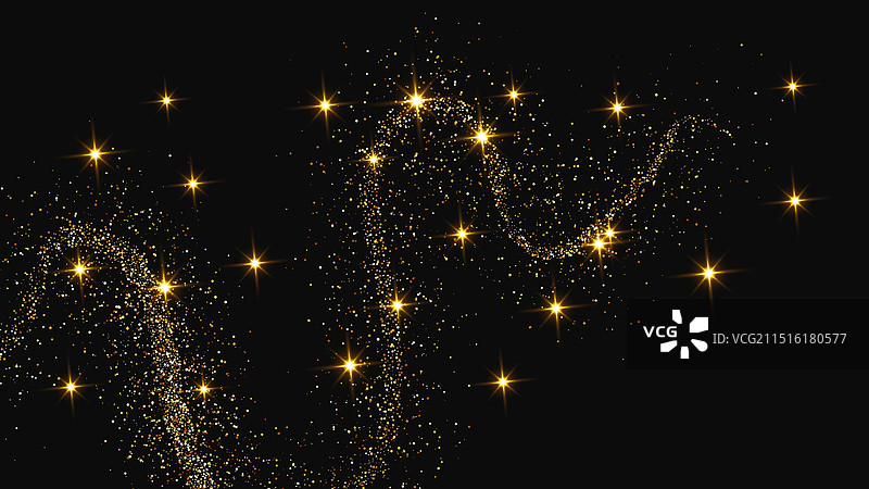 金光闪闪的纸屑波和星尘图片素材