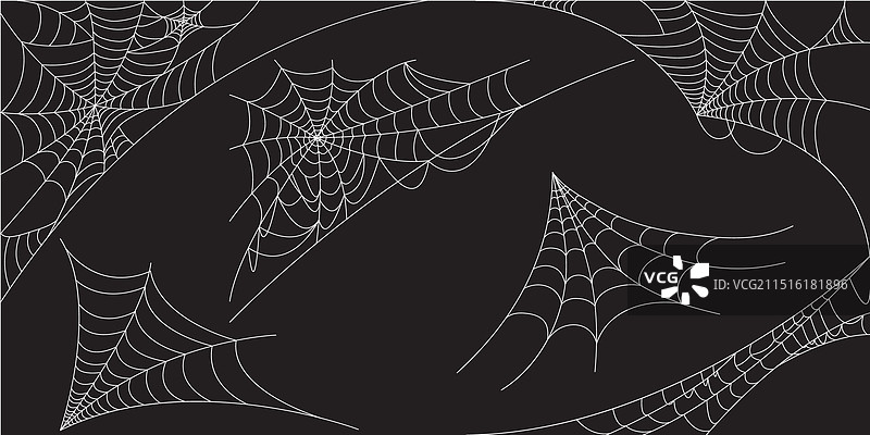 黑色透明背景上的角落蜘蛛网图片素材