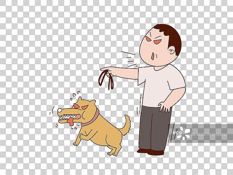 狗主人不牵绳 狗咬人图片素材