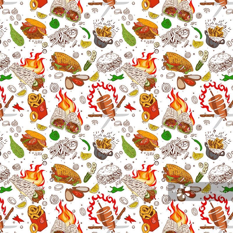 土耳其烤肉卷饼样式背景图片素材