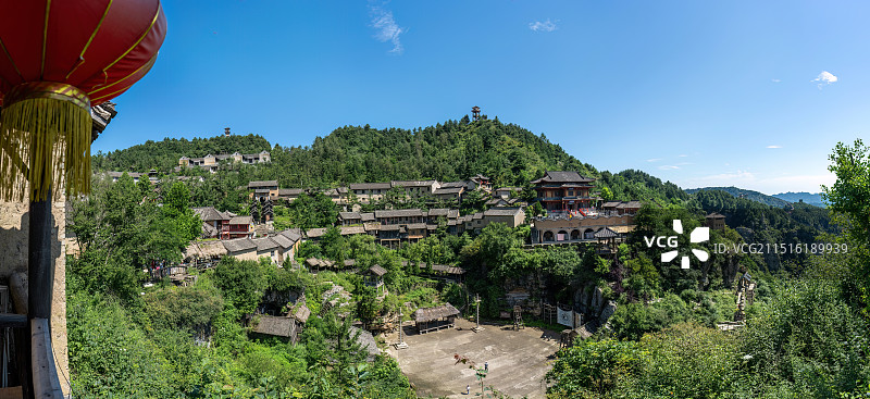 河南省洛阳市栾川县三川镇抱犊寨景区山寨建筑景观图片素材