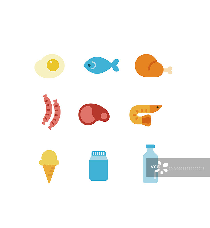 各类生鲜食品矢量插画图片素材