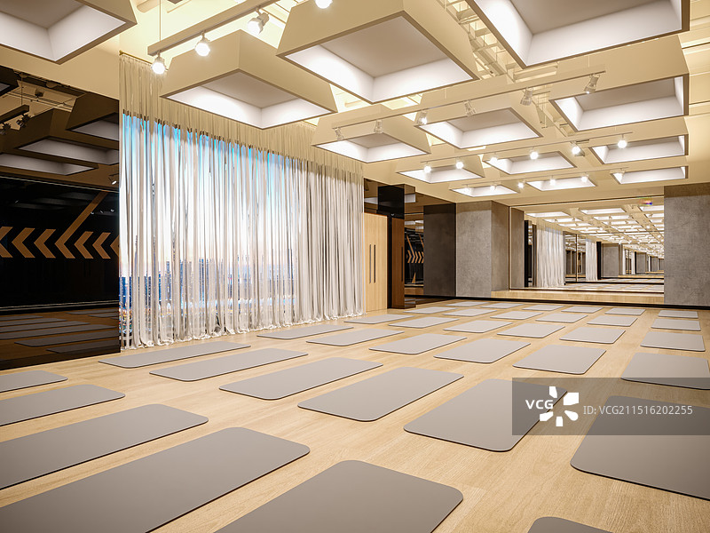 现代体操训练厅 健身房瑜伽室图片素材
