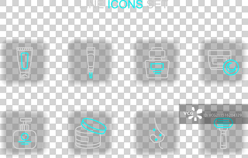 剃须刀祛痘霜乳液化妆品线稿图片素材