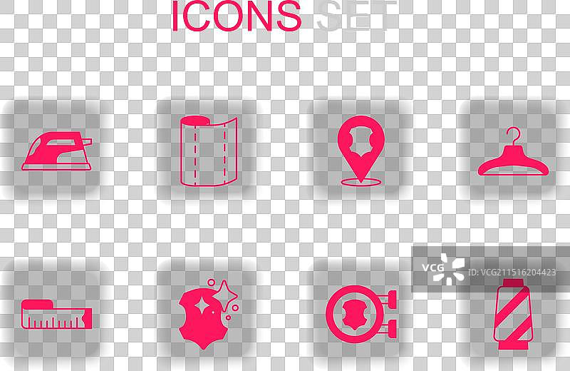 皮革纺织面料卷电熨斗套装图片素材