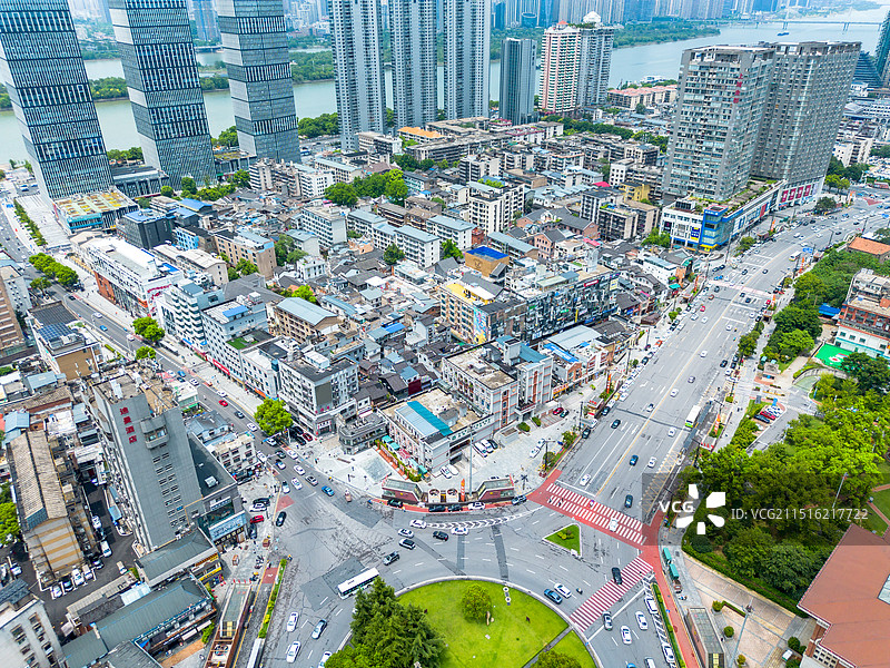 湖南长沙开福区潮宗街城市风光航拍图片素材