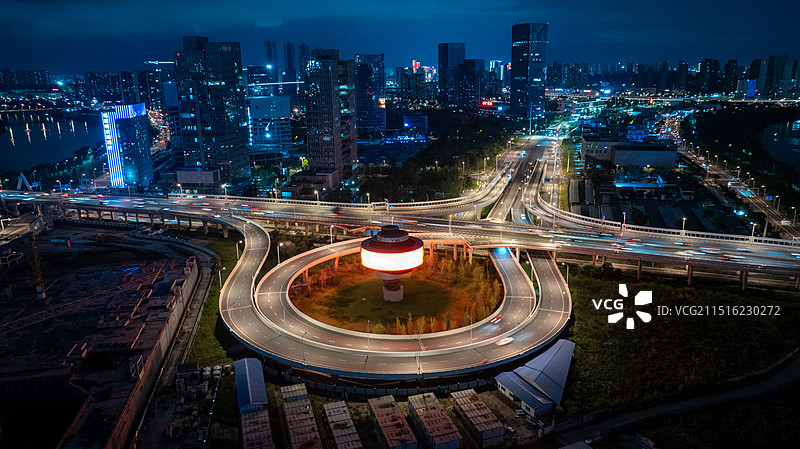 长沙马栏山鸭子铺夜景图片素材