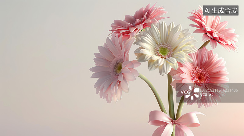 【AI数字艺术】粉红色菊花花朵图片素材