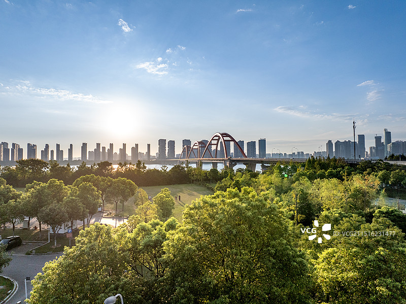 长沙北边风光 三叉戟大桥福元路大桥图片素材