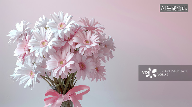 【AI数字艺术】粉红色菊花花朵图片素材
