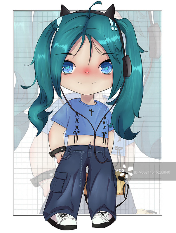 Q版人物插画设计图片素材