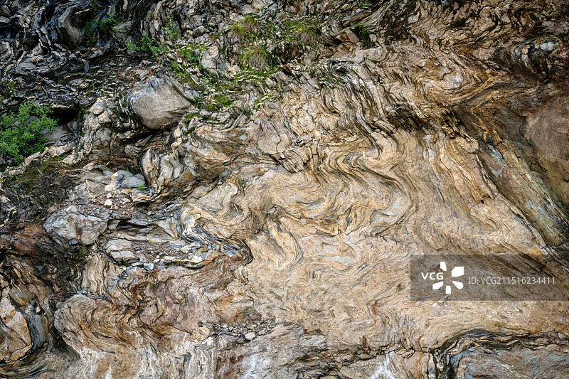 河南省洛阳市栾川县三川镇抱犊寨景区岩石纹理图片素材