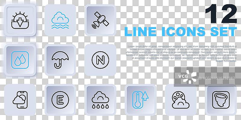 线条云与月亮龙卷风雨伞图片素材