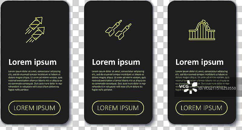 设线烟花、火箭镖箭和滚轮图片素材