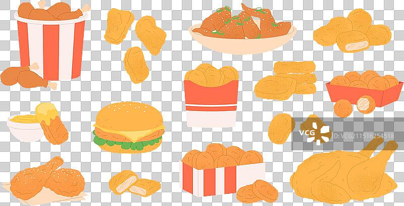 卡通鸡块图片素材