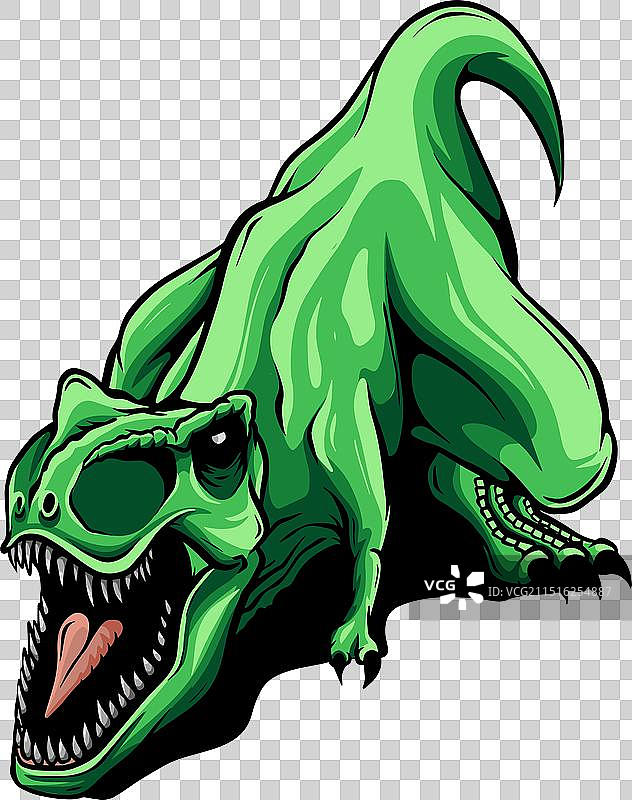 绿色恐龙的像素艺术图片素材