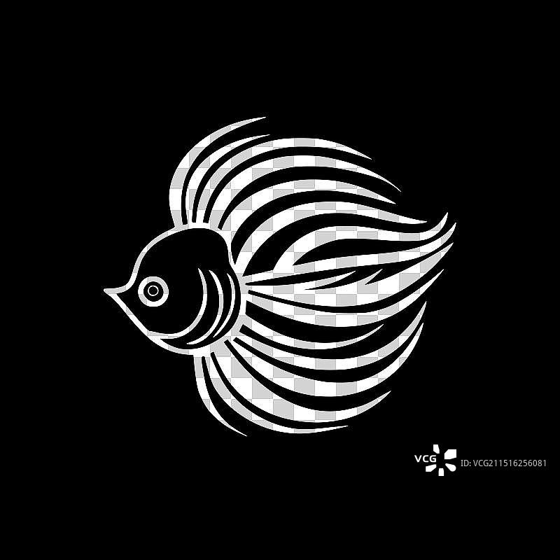 黑白神仙鱼图标图片素材