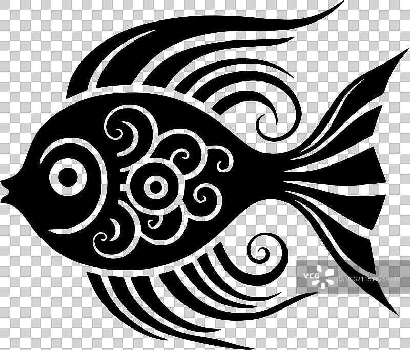 鱼 - 简约剪影图片素材