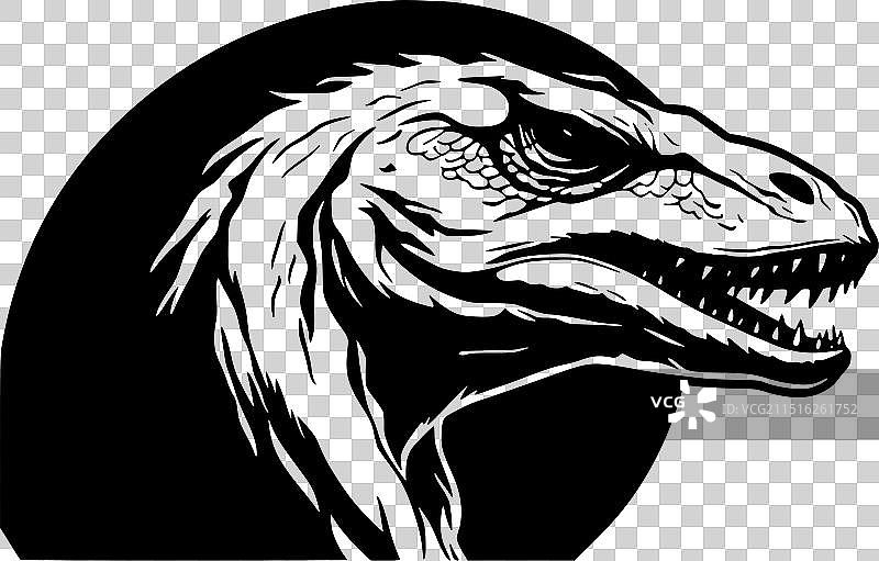 科莫多龙黑白图标图片素材