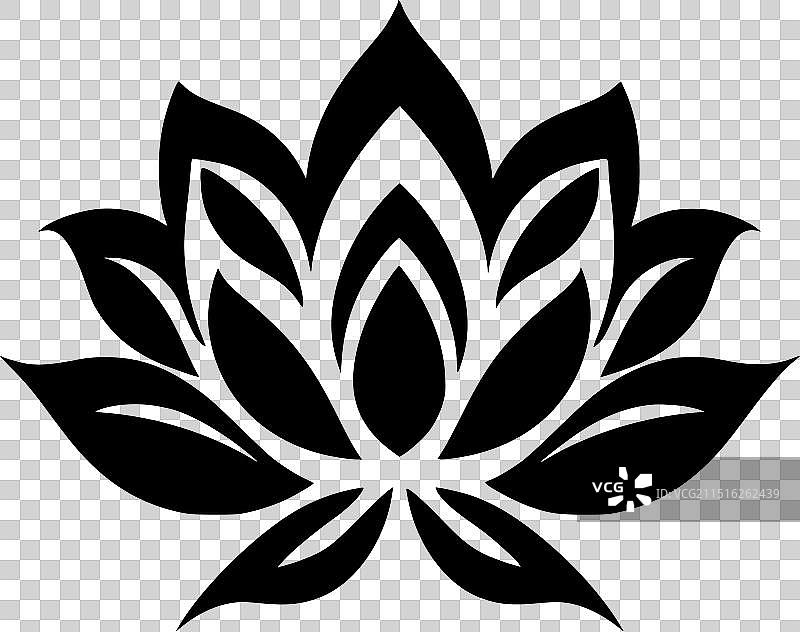 莲花极简扁平风标志图片素材