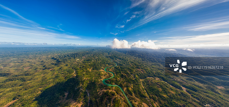 菲律宾，宿务省Cebu，保和岛Bohol，洛博克河Loboc River，东方亚马逊河，热带，航拍图片素材