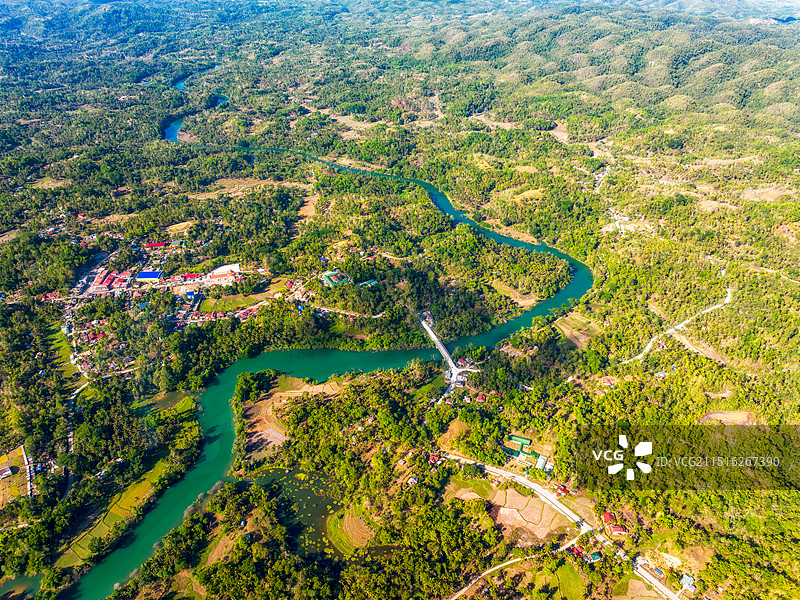 菲律宾，宿务省Cebu，保和岛Bohol，洛博克河Loboc River，东方亚马逊河，热带，航拍图片素材