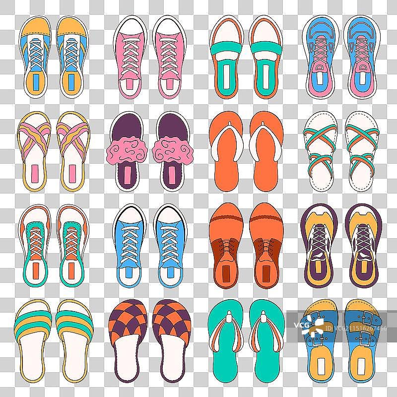 卡通风格休闲鞋合集图片素材