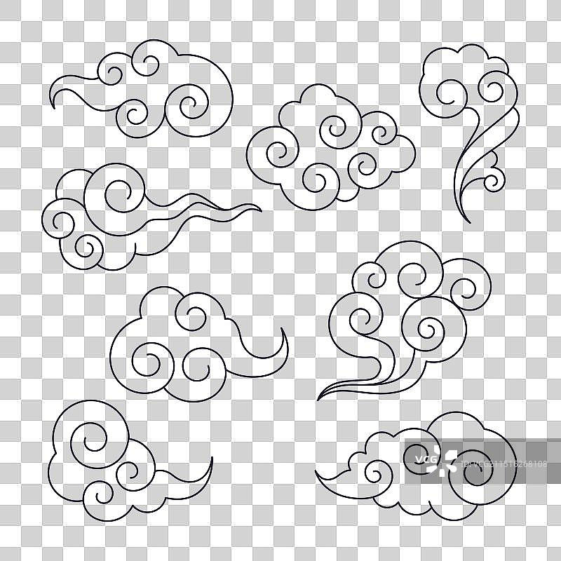 东方纹身祥云图案合集图片素材