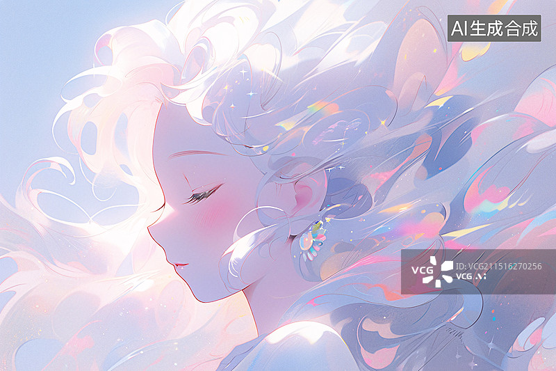 【AI数字艺术】国风可爱少女中国风唯美古风人物节日插图图片素材