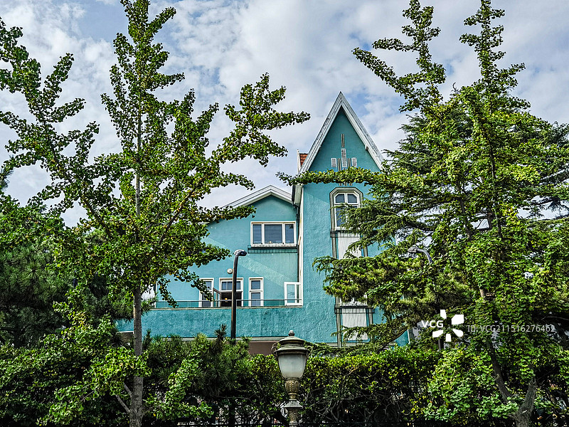 青岛八大关公主楼，俄罗斯建筑师设计，北欧田园风。二十世纪三十年代丹麦王子阿克瑟和妻子玛格丽特在此居住图片素材