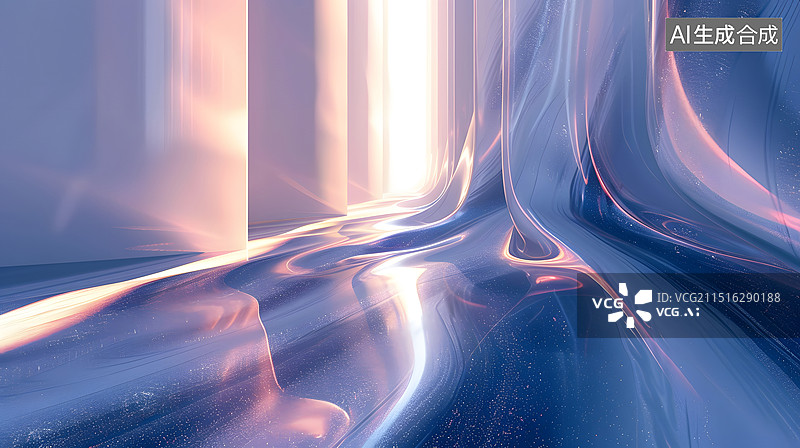 【AI数字艺术】梦幻水波隧道图片素材
