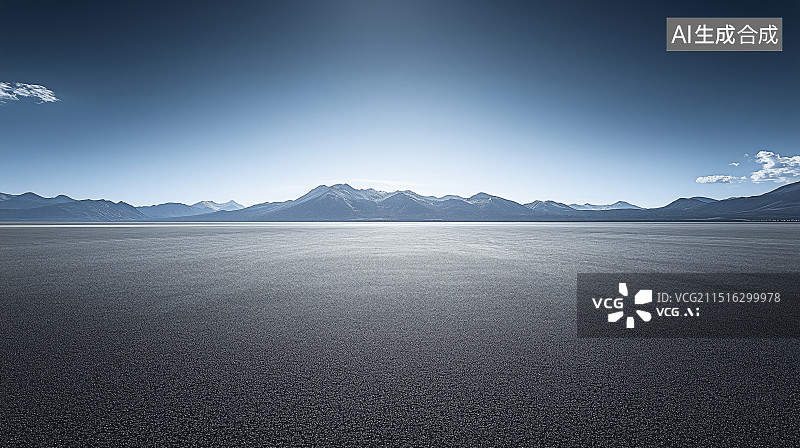 【AI数字艺术】广阔无垠的荒漠公路图片素材