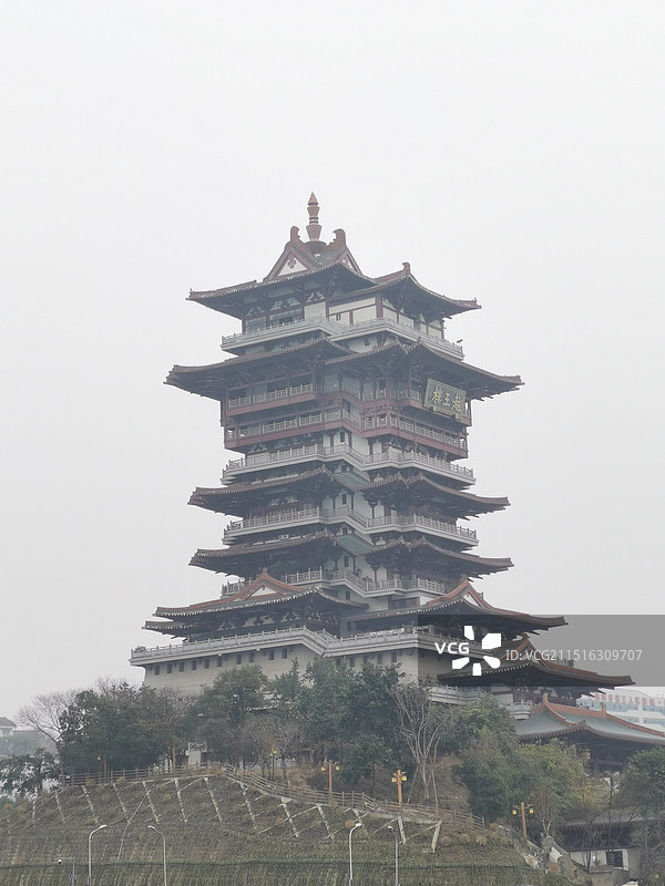 绵阳市越王楼·三江半岛景区图片素材