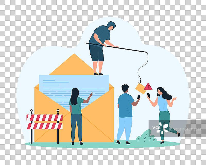 网络钓鱼与欺诈网络犯罪小黑客图片素材