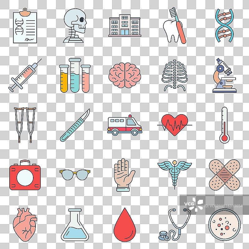 医学科学图标集图片素材