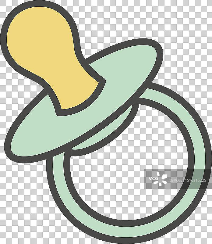 隔离的婴儿奶嘴图标图片素材