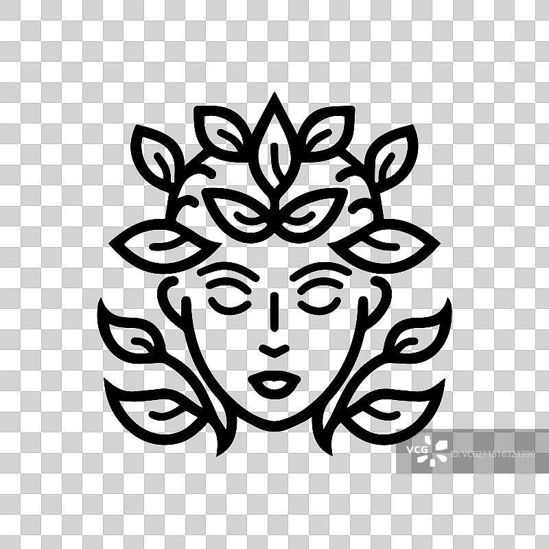 树精图标或现代线条符号线条艺术图片素材