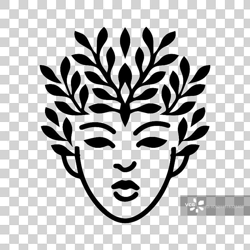 树精图标或现代线条符号线条艺术图片素材