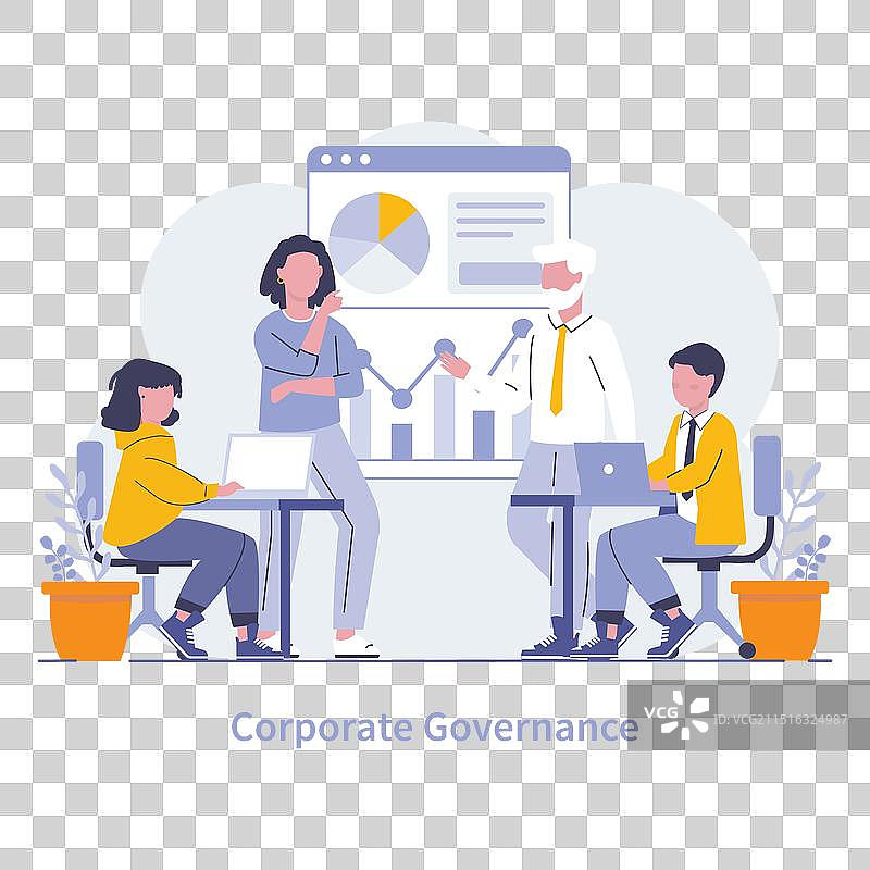 战略管理和财务概念扁平设计图片素材