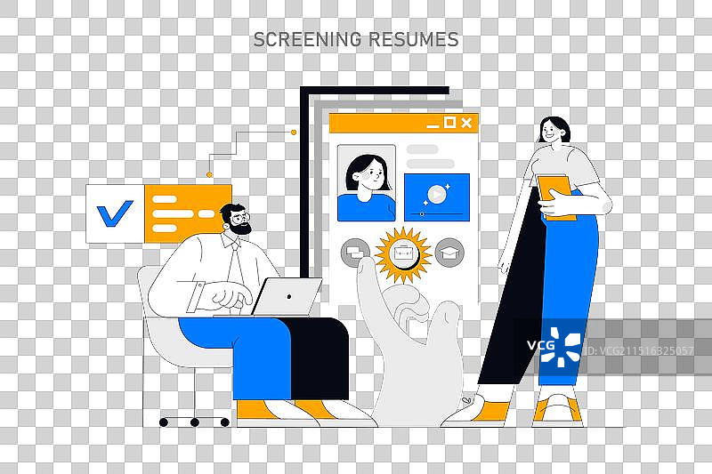 招聘候选人扁平图图片素材