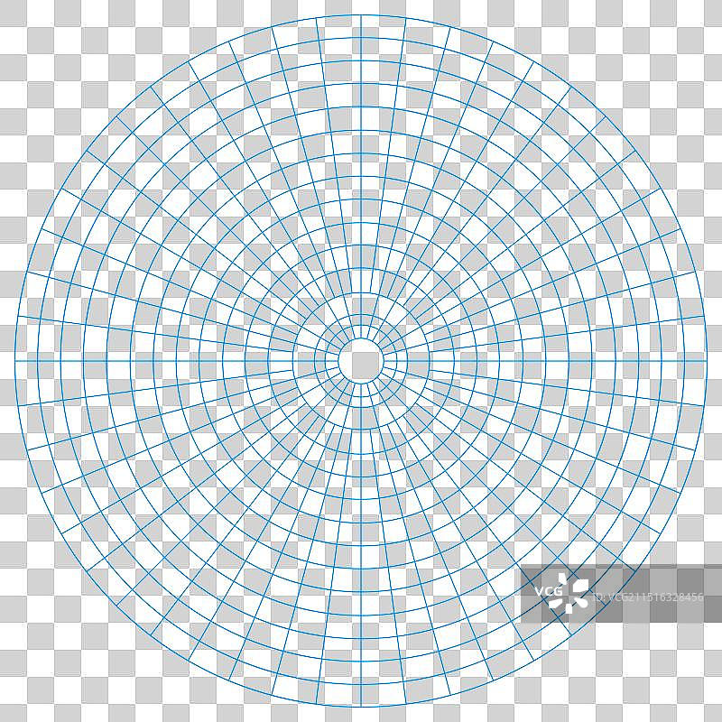 白色背景上的极坐标圆形网格图片素材